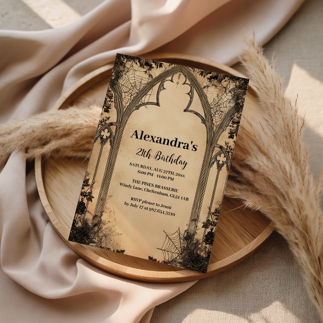 Invitation Gothic Arch Midnight Birthday (Créateur téléchargé)