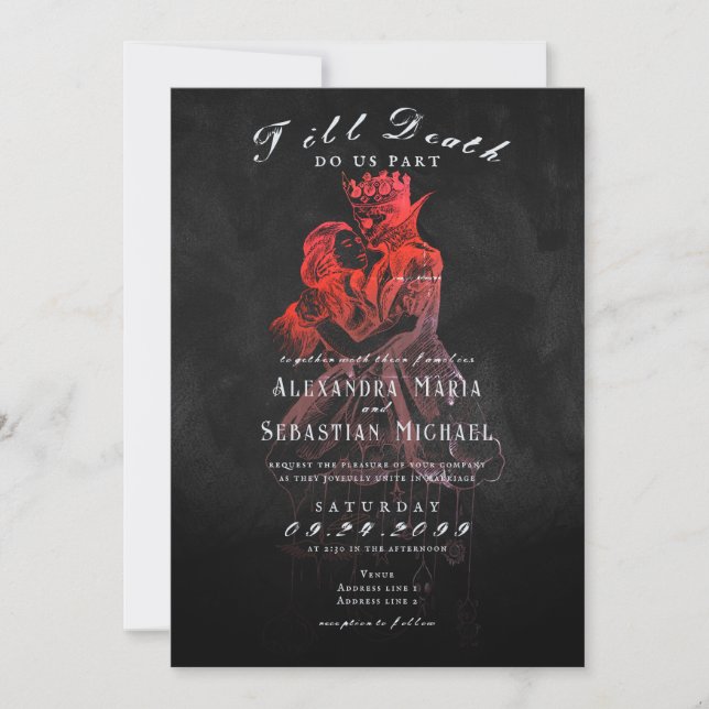 Invitation Gothic Dark Till Death Emo Whimsygoth  Wedding (Devant)