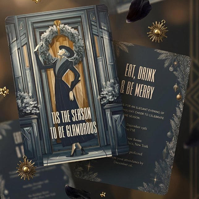 Invitation Gothic Deco | Couronne de Noël (Lifestyle Shot)