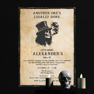 Invitation Gothic Skull Un Autre a l'âge légal pour 21 ans