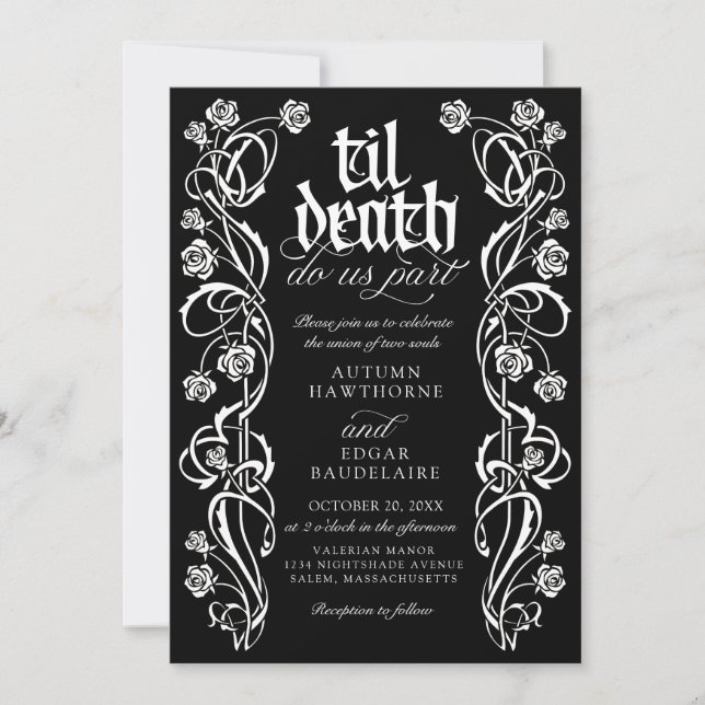 Invitation Gothic Til Mariage de la mort (Devant)