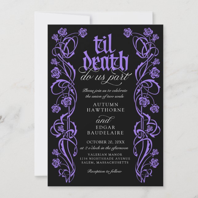 Invitation Gothic Til Mariage de la mort (Devant)