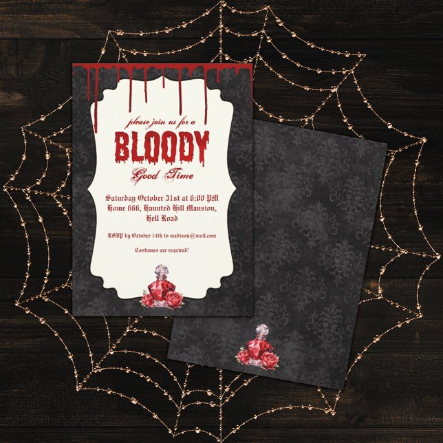 Invitation Gothique Bloody Halloween Party (Créateur téléchargé)