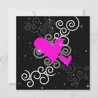 Invitation gothique d'anniversaire avec coeurs sci