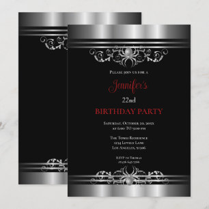Invitation gothique d'anniversaire sombre