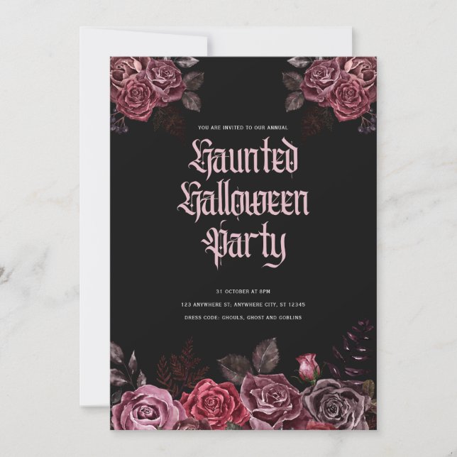 Invitation Gothique de la fête d'Halloween (Devant)