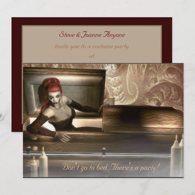 Invitation gothique de partie de vampire (Devant / Derrière)