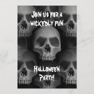 Invitation Gothique diabolique crâne Halloween fête de l'horr