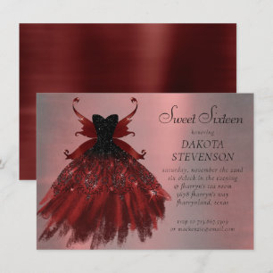 Invitation Gothique Fairy Crimson Gown   Fer rouge profond ra
