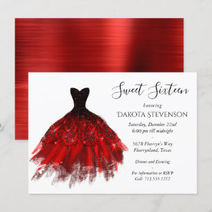 Invitation Gothique Fairy Crimson Gown   Fer rouge profond ra