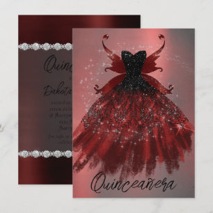 Invitation Gothique Fairy Crimson Gown   Fer rouge profond ra
