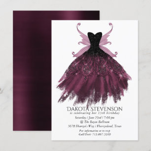 Invitation Gothique Fairy Fuchsia Gown   Punk Rock rose Magen