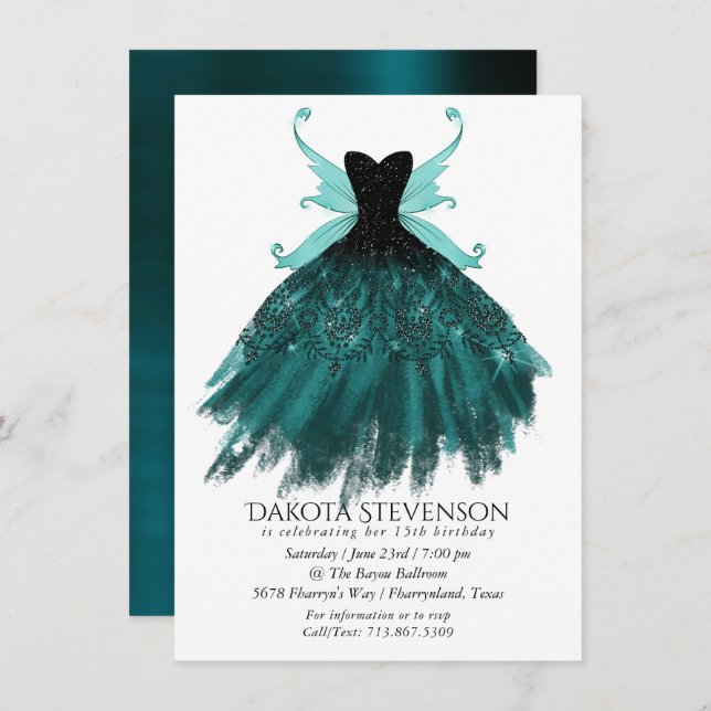 Invitation Gothique Fairy Gown | Vivid Emerald Green Imaginai (Devant / Derrière)