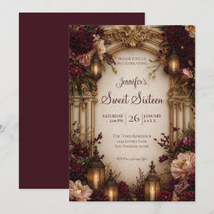 Invitation Gothique Floral Humeur Douce 16