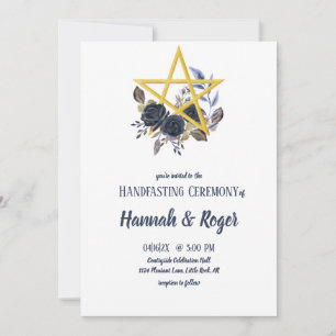 Invitation Gothique Floral Pentacle Pagan Handfasting Invitat
