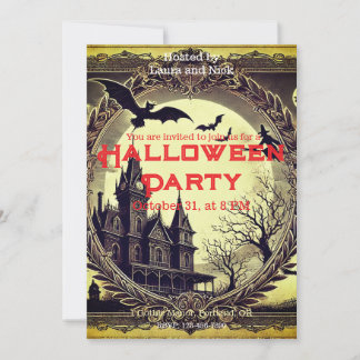 Invitation Gothique foncé Vintage victorien Éffrayant Hallowe