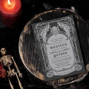 Invitation Gothique Gargoyle Halloween Mariage