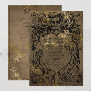 Invitation Gothique Gold Foil Halloween Party