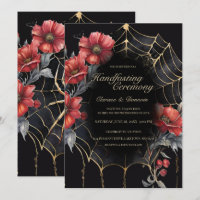 Gothique Gold & Red Spider Floral Web Handfasting