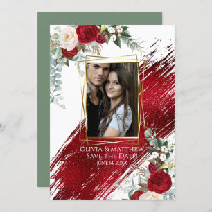 Invitation Gothique Gras Crimson Paint Stroke