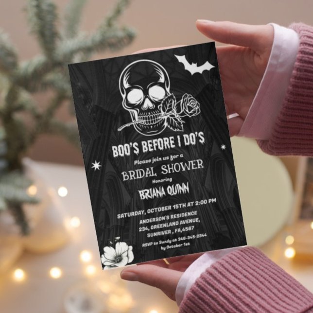 Invitation Gothique Halloween Boos Avant I Dos Fête des marié (Créateur téléchargé)