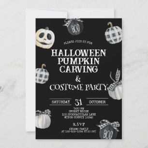 Invitation Gothique Halloween Citrouille Carving & Costume Pa