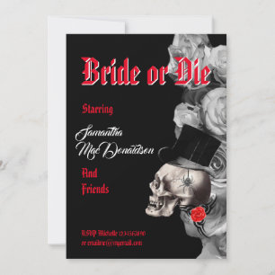Invitation Gothique Halloween style bachelorette