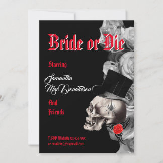 Invitation Gothique Halloween style bachelorette