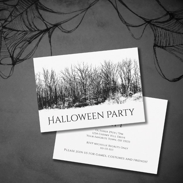 Invitation Gothique Haunted Woods Éffrayant Halloween Party (Créateur téléchargé)