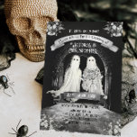 Invitation Gothique Mariage de mariée et de chambre fantôme<br><div class="desc">Dark and Moody "Jusqu'à ce que la mort nous sépare" Goth Wedding invitations avec des fantômes mariés et mariés. Comprend une mariée fantôme au bouquet floral blanc et le marié dans un hall hanté d'arche gothique. Parfait pour un Halloween, jour des morts, "la mort nous sépare", nuit sous les étoiles,...</div>
