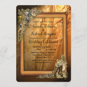 Invitation Gothique - Mariage vapeur en cuir