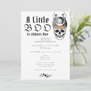 Invitation Gothique Moon de crâne Petit Boo Baby shower d'Hal