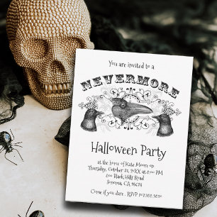 Invitation Gothique Nevermore Raven Halloween Party