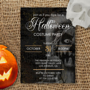 Invitation Gothique Noir Adulte Halloween Costume effrayant
