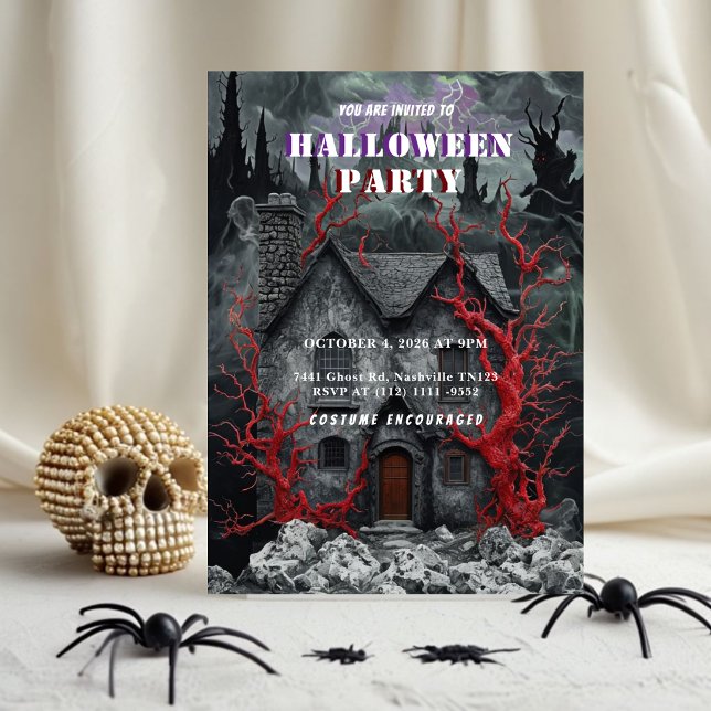 Invitation gothique pour une soirée d'Halloween da (Créateur téléchargé)