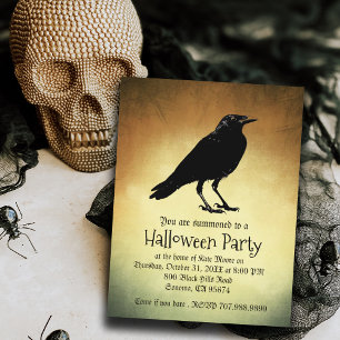 Invitation Gothique Raven Halloween Party