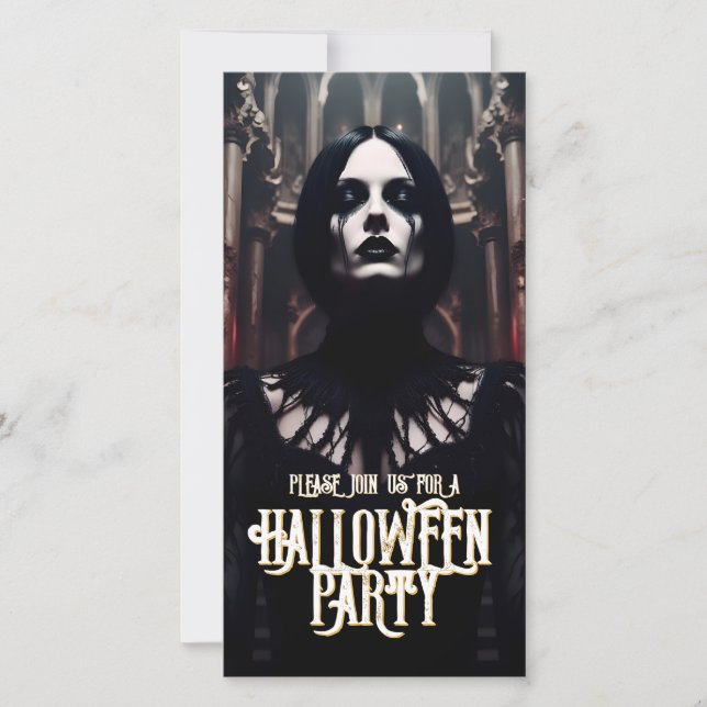 Invitation gothique sombre pour une soirée Hallowe (Devant)