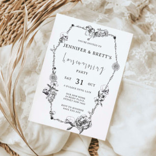 Invitation Gothique tiré à la main Parti d'Halloween