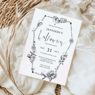 Invitation Gothique tiré à la main Parti d'Halloween