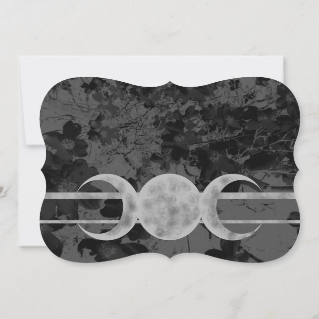 Invitation Gothique Triple Moon Floral Mariage Handfasting St (Dos)