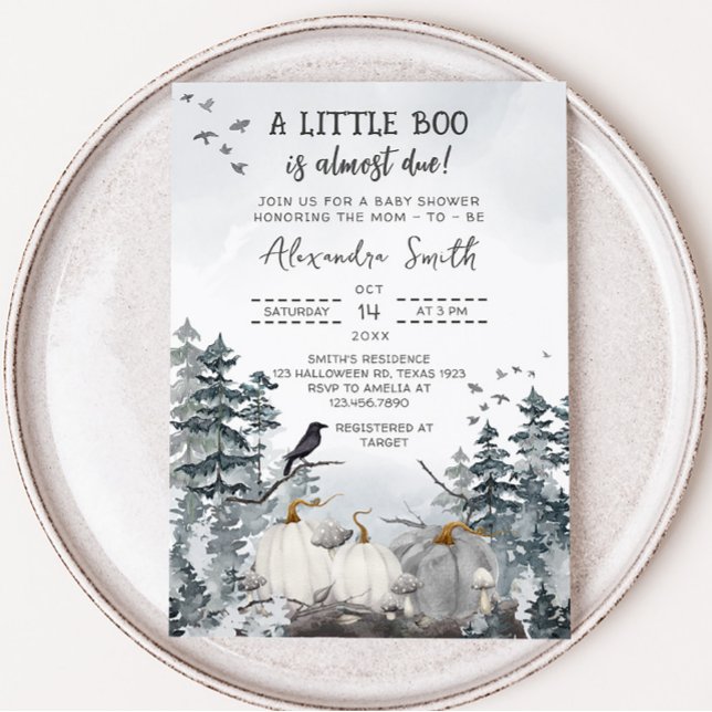 Invitation Gothique Un Petit Baby shower Boo (Gothic Forest Baby Shower Invitation)
