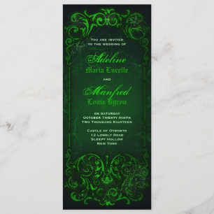 Invitation Gothique Victorien Ghoulish Mariage vert