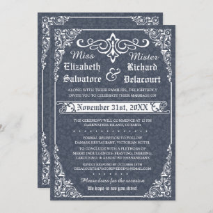 Invitation gothique victorienne de Mariage damassé