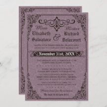 Invitation gothique victorienne Mariage damassé
