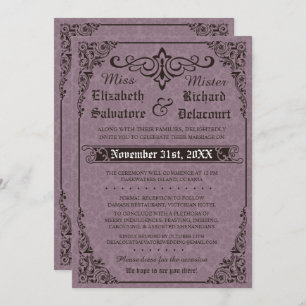 Invitation gothique victorienne Mariage damassé
