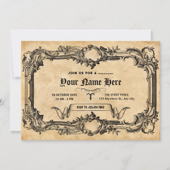 Invitation gothique vintage (Devant)