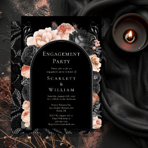 Invitation Gothique Vintage Black Blush Arch