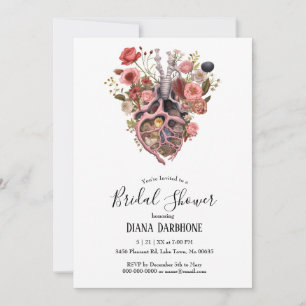 Invitation Gothique Vintage Boho Fête des mariées cardiaque a