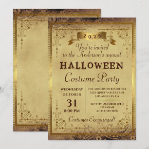 Invitation Gothique Vintage Halloween annuel Costume Party