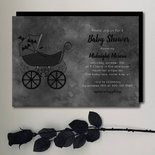 Invitation gothique Vintage Stroller Baby shower d